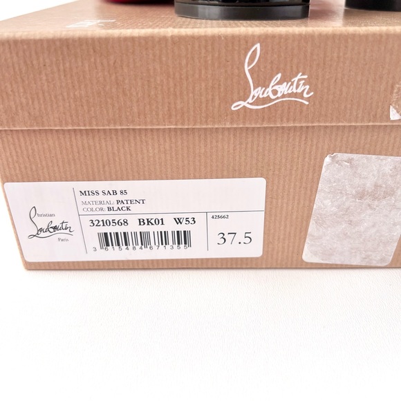 CHRISTIAN LOUBOUTIN | Miss Sab Black Patent
Leather Block Heel Pumps 37.5 US 7.5 - Picture 13 of 13